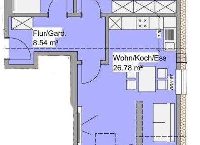 Wohnung zur Miete 710 € 2 Zimmer 62,4 m² Utzmemmingen Riesbürg / Utzmemmingen 73469