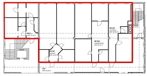 Bürofläche zur Miete 500 € 2 Zimmer 59 m²<br/>Bürofläche Neutraubling 93073