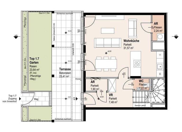 Wohnung zum Kauf 749.100 € 3 Zimmer 93,4 m² 1. Geschoss Siebenbrunnengasse 44 Wien 1050