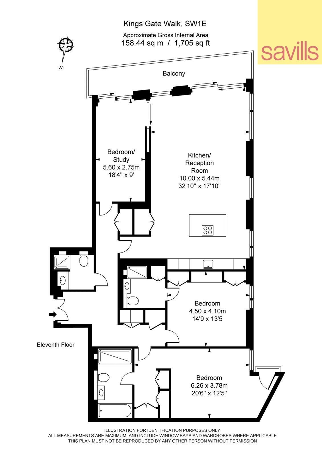 Wohnung zum Kauf provisionsfrei 3.529.500 € 4 Zimmer 158,4 m²<br/>Wohnfläche KINGS GATE WALK 1 City of Westminster SW1E 6AN