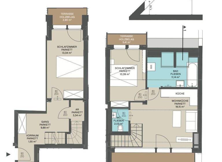 Wohnung zum Kauf - Erstbezug 465.000 € 3 Zimmer 69,7 m² Zehetnergasse Wien 1140