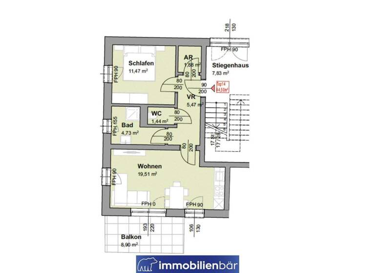 Wohnung zum Kauf 159.000 € 2 Zimmer 44,5 m² 1. Geschoss Sankt Georgen bei Grieskirchen 4710
