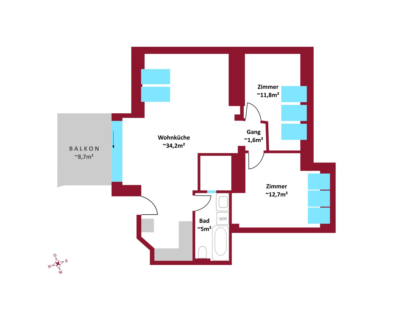 Wohnung zum Kauf 380.000 € 3 Zimmer 65,3 m²<br/>Wohnfläche Wien 1100