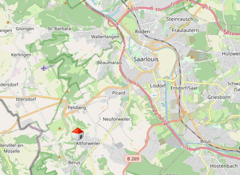 Einfamilienhaus zur Miete 2.100 € 8 Zimmer 188 m² 2.500 m² Grundstück Altforweiler Überherrn 66802