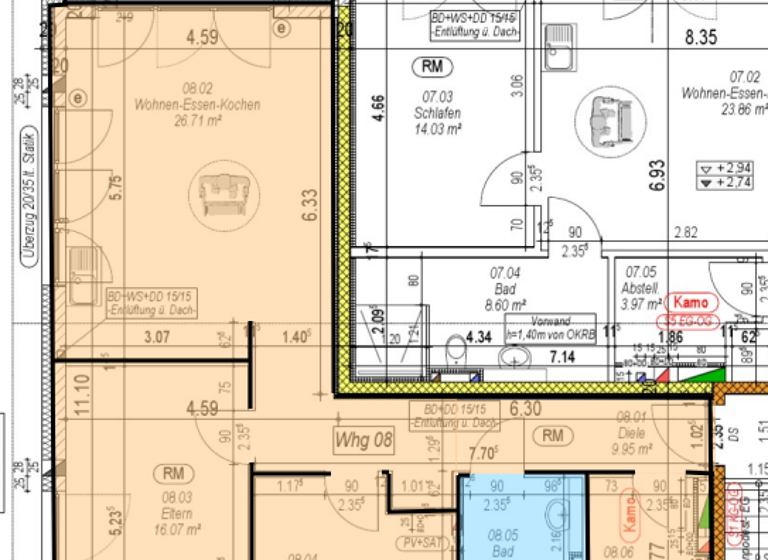 Wohnung zur Miete - Erstbezug nur mit Wohnberechtigungsschein 578 € 3 Zimmer 78,1 m² 1. Geschoss Freudenburg 54450