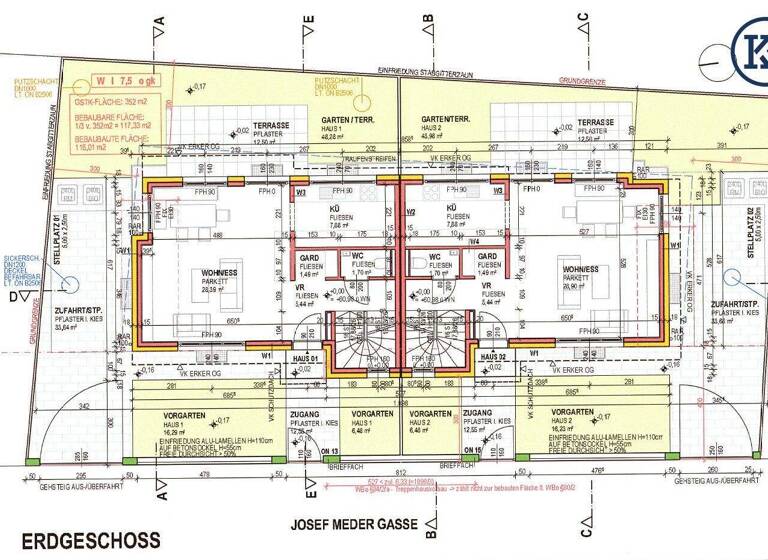Doppelhaushälfte zum Kauf - Erstbezug 679.000 € 5 Zimmer 126,7 m² 174 m² Grundstück Wien, Liesing / Wien 23., Liesing 1230