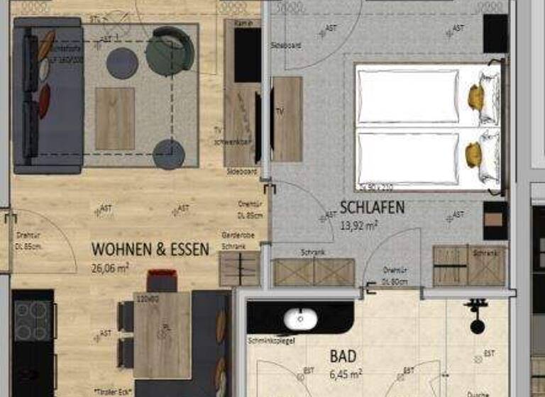Wohnung zum Kauf 379.526 € 2 Zimmer 48,6 m² 1. Geschoss Niederau 6314