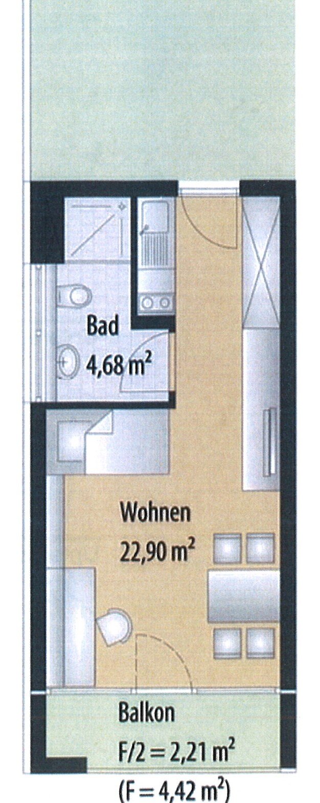 Studio zur Miete 470 € 1 Zimmer 30 m²<br/>Wohnfläche 3.<br/>Geschoss 01.04.2025<br/>Verfügbarkeit Haidenhof Süd Passau 94032