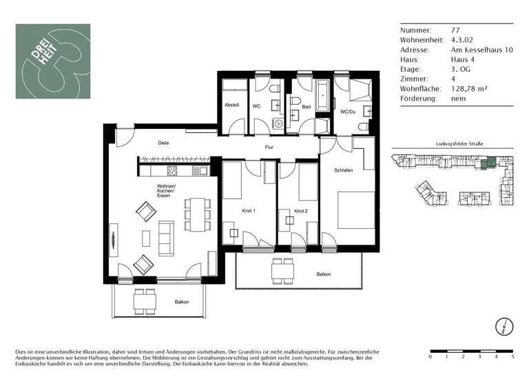 Wohnung zur Miete 2.520 € 4 Zimmer 128,8 m² 3. Geschoss Am Kesselhaus 10 Allach-Untermenzing München 80999