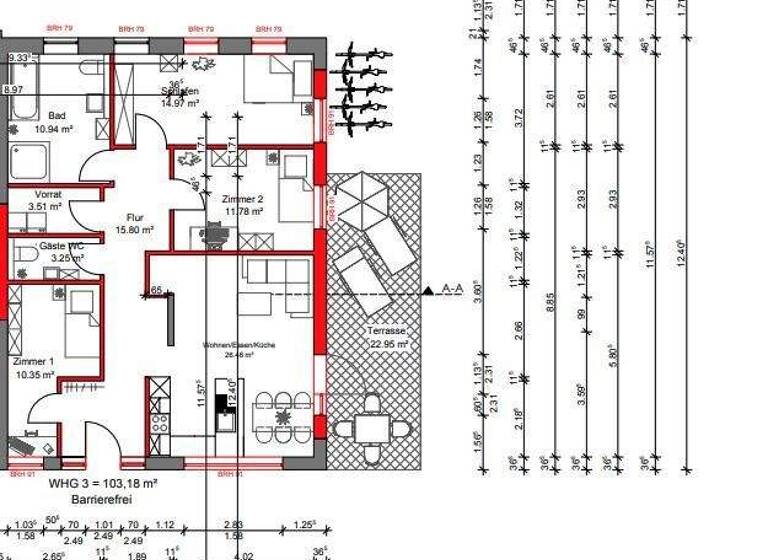 Wohnung zur Miete 980 € 4 Zimmer 103,2 m² frei ab 01.06.2026 Neustadt Meppen 49716