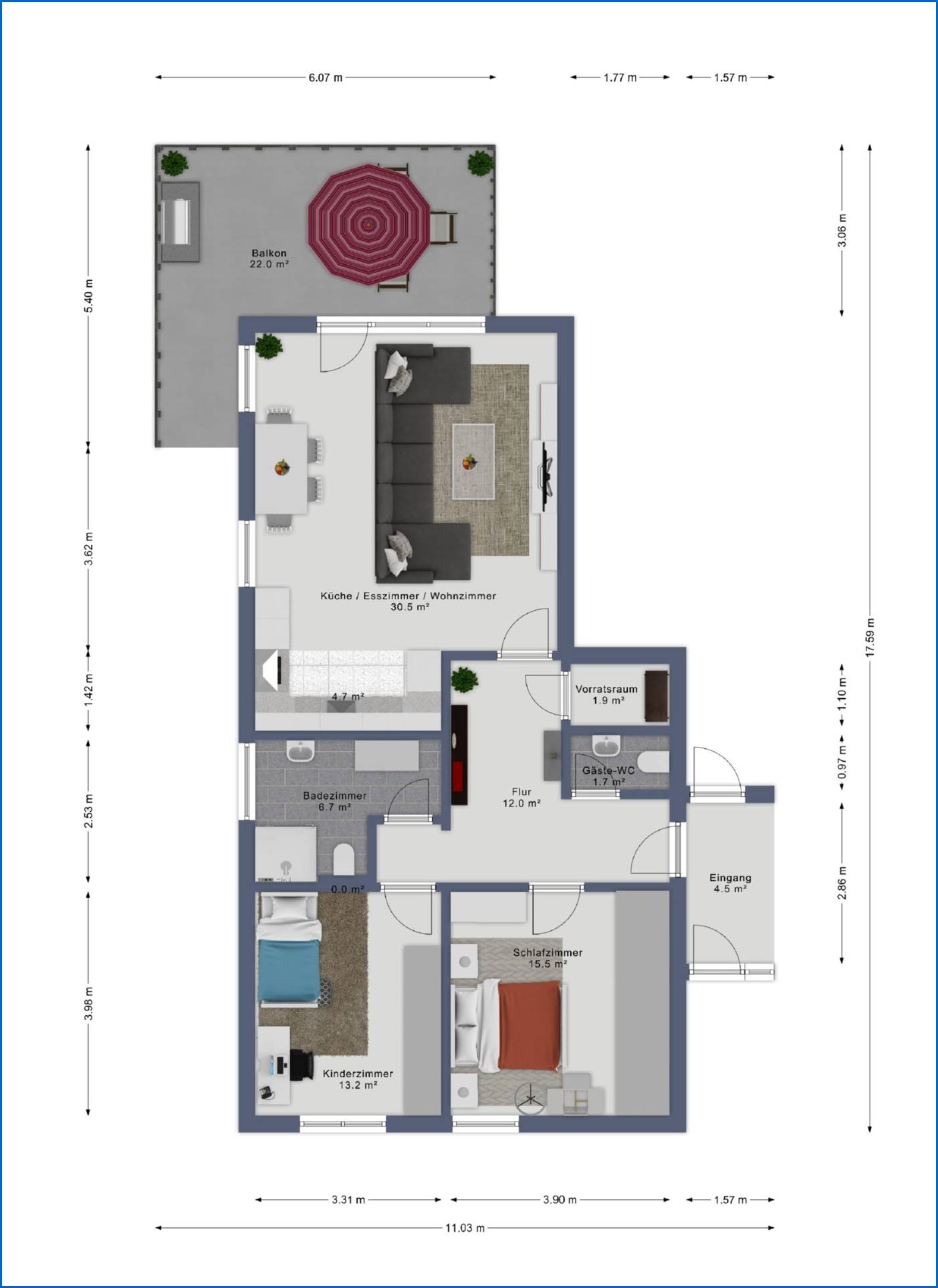 Wohnung zum Kauf 339.000 € 3 Zimmer 84,1 m²<br/>Wohnfläche EG<br/>Geschoss Nord - West Radolfzell am Bodensee 78315