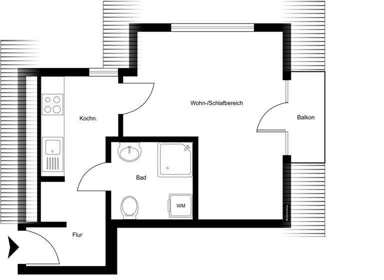 Studio zum Kauf 99.000 € 1 Zimmer 28 m² 2. Geschoss Osternburg Oldenburg 26135