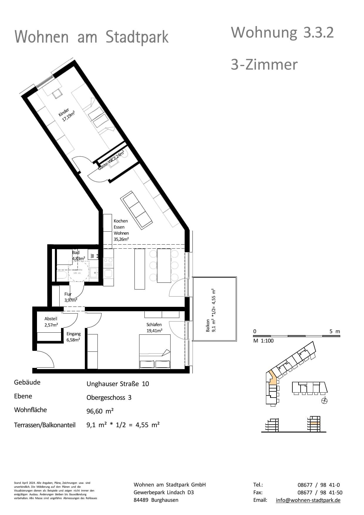 Wohnung zum Kauf provisionsfrei als Kapitalanlage geeignet 506.000 € 3 Zimmer 96,6 m²<br/>Wohnfläche Unghauser Straße 10 Burghausen Burghausen 84489