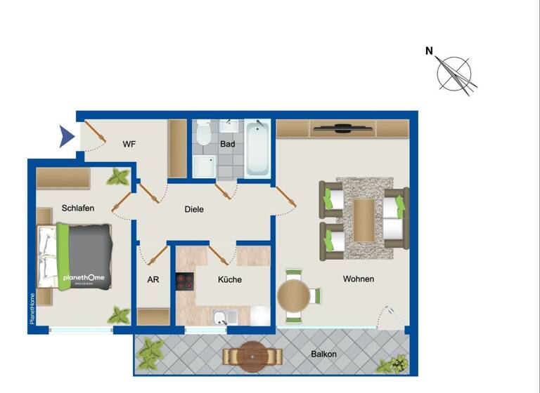 Wohnung zum Kauf 128.000 € 2 Zimmer 64,2 m²<br/>Wohnfläche Bad Iburg Bad Iburg 49186