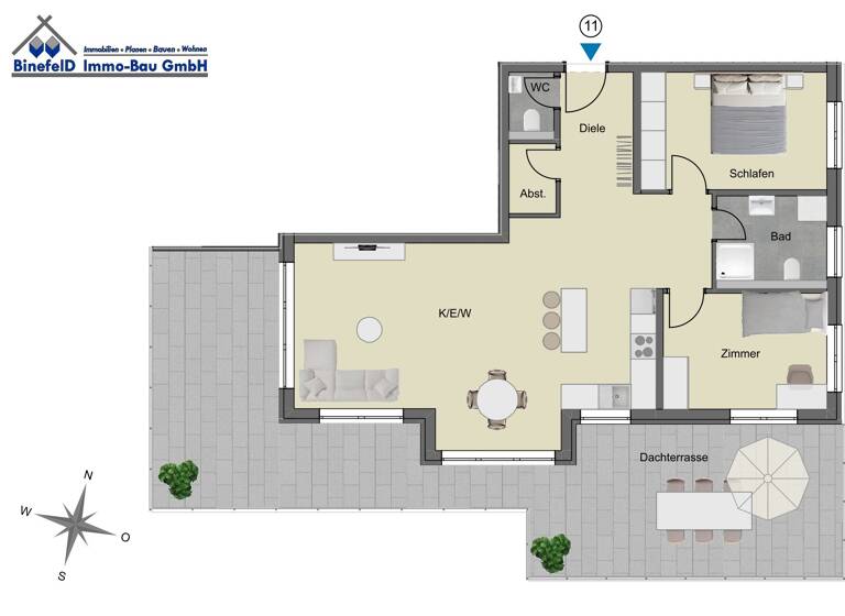 Wohnung zum Kauf - Neubau provisionsfrei 467.000 € 3 Zimmer 107,8 m²<br/>Wohnfläche Donaueschingen Donaueschingen 78166