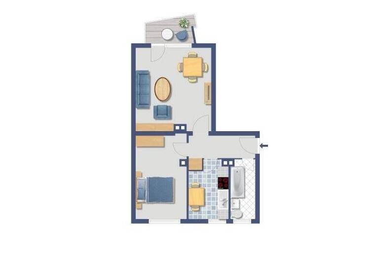 Wohnung zum Kauf provisionsfrei 229.000 € 2 Zimmer 48,3 m² 1. Geschoss Gerauer Straße 67 Niederrad Frankfurt 60528