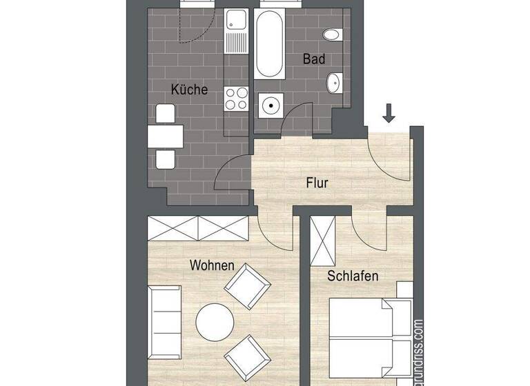 Wohnung zur Miete 699 € 2 Zimmer 50 m² EG An der Grundschule 4 Engelsdorf Leipzig 04319