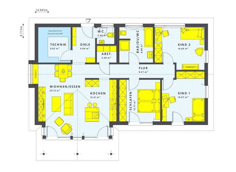 Bungalow zum Kauf 724.610 € 4 Zimmer 110 m² 814 m² Grundstück Bergheim Troisdorf 53844