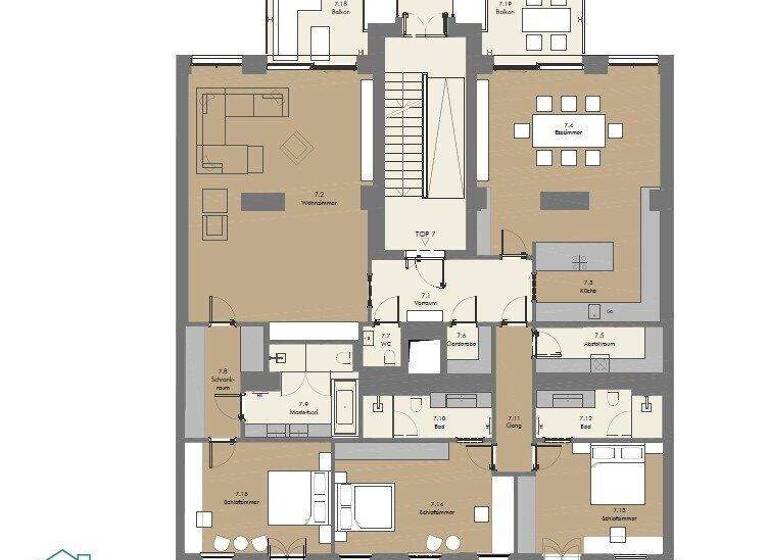 Wohnung zur Miete - Erstbezug 4.726 € 5 Zimmer 212,7 m² frei ab 01.07.2026 Wien 1190