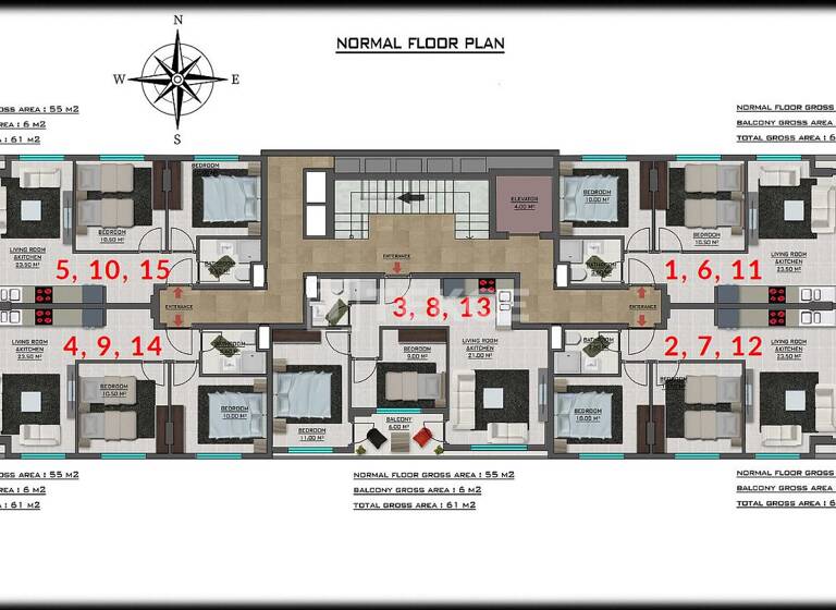 Studio zum Kauf 206.000 € 3 Zimmer 61 m² EG Antalya 07400