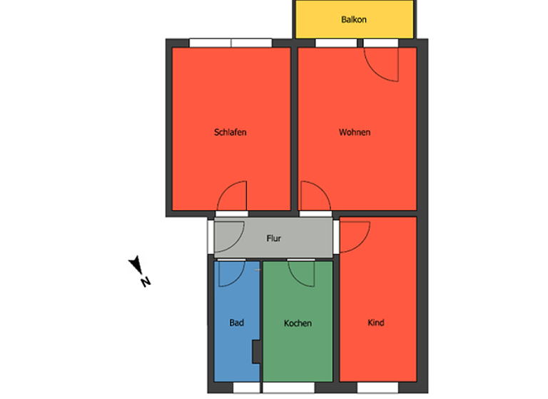 Wohnung zur Miete 377 € 3 Zimmer 58 m²<br/>Wohnfläche 1.<br/>Geschoss ab sofort<br/>Verfügbarkeit Plossenhöhe 3 Meißen Meißen 01662