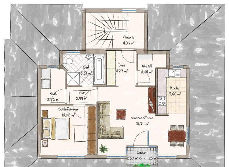 Wohnung zum Kauf 210.000 € 2 Zimmer 75 m² frei ab sofort Hude Hude (Oldenburg) 27798
