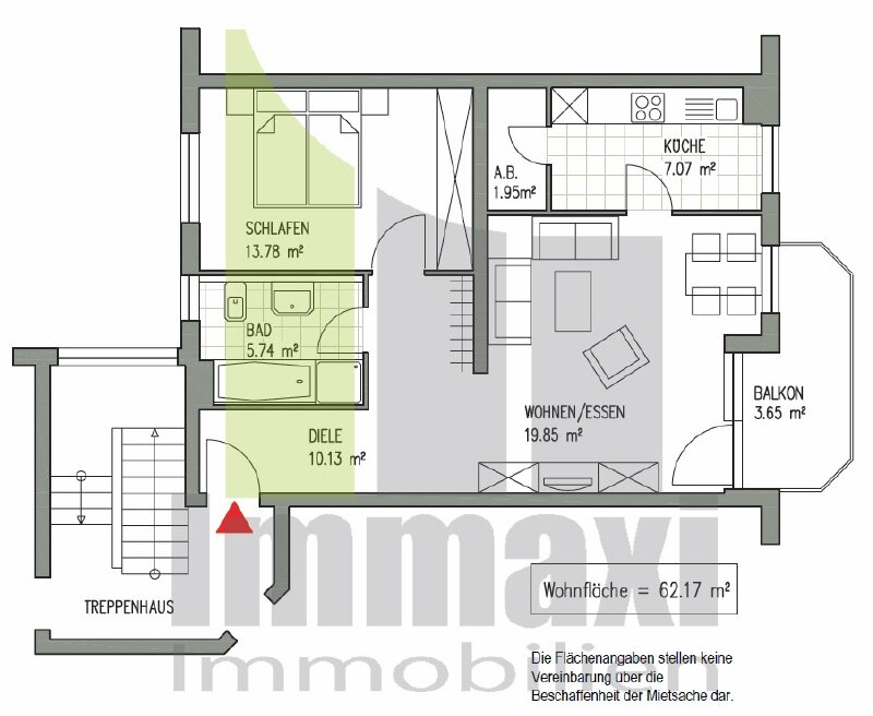 Wohnung zur Miete 801 € 2 Zimmer 62,2 m²<br/>Wohnfläche 1.<br/>Geschoss Am Krähenfeld 4 Markkleeberg Markkleeberg 04416