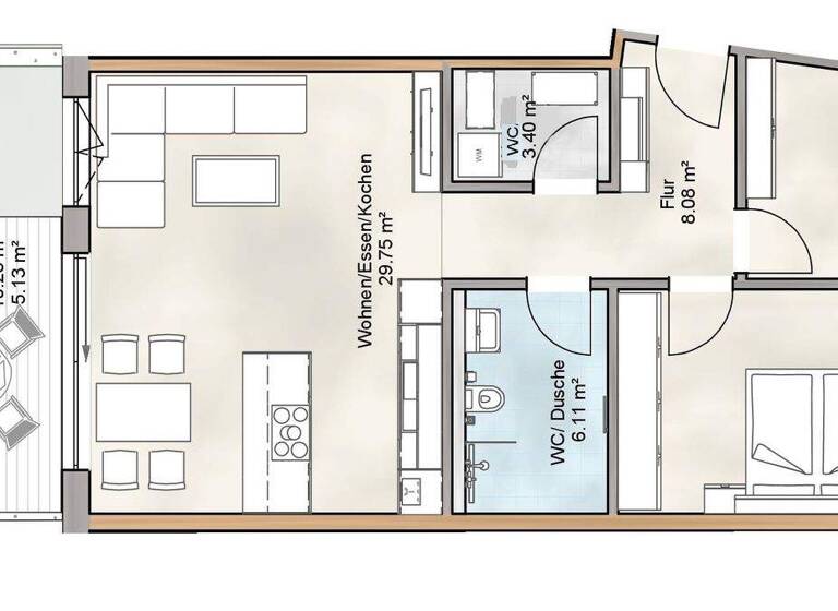 Wohnung zur Miete - Erstbezug 1.200 € 3 Zimmer 76,8 m² frei ab 01.05.2026 Binzen 79589