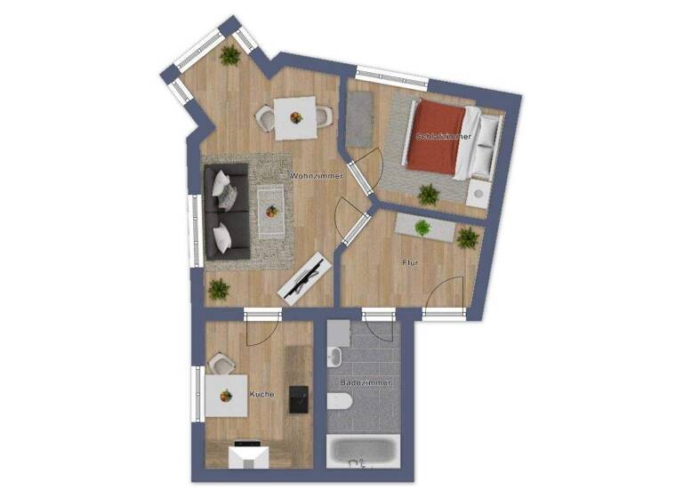 Wohnung zur Miete 250 € 2 Zimmer 49 m² Aribertstraße 31 Köthen 06366