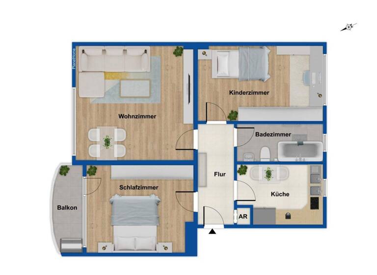 Wohnung zum Kauf 250.000 € 3 Zimmer 70,8 m² Oberbilk Düsseldorf 40227