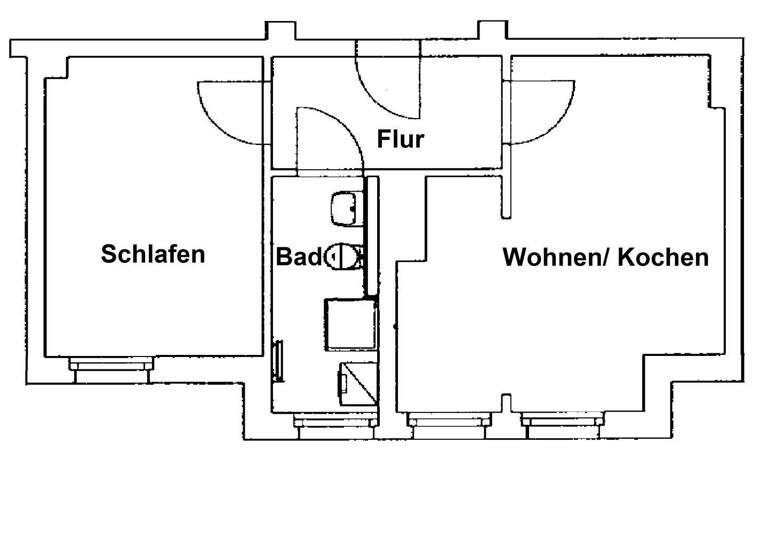 Wohnung zur Miete 270 € 2 Zimmer 42 m² frei ab sofort Franz-Mehring-Straße 78 Pölbitz Zwickau 08058