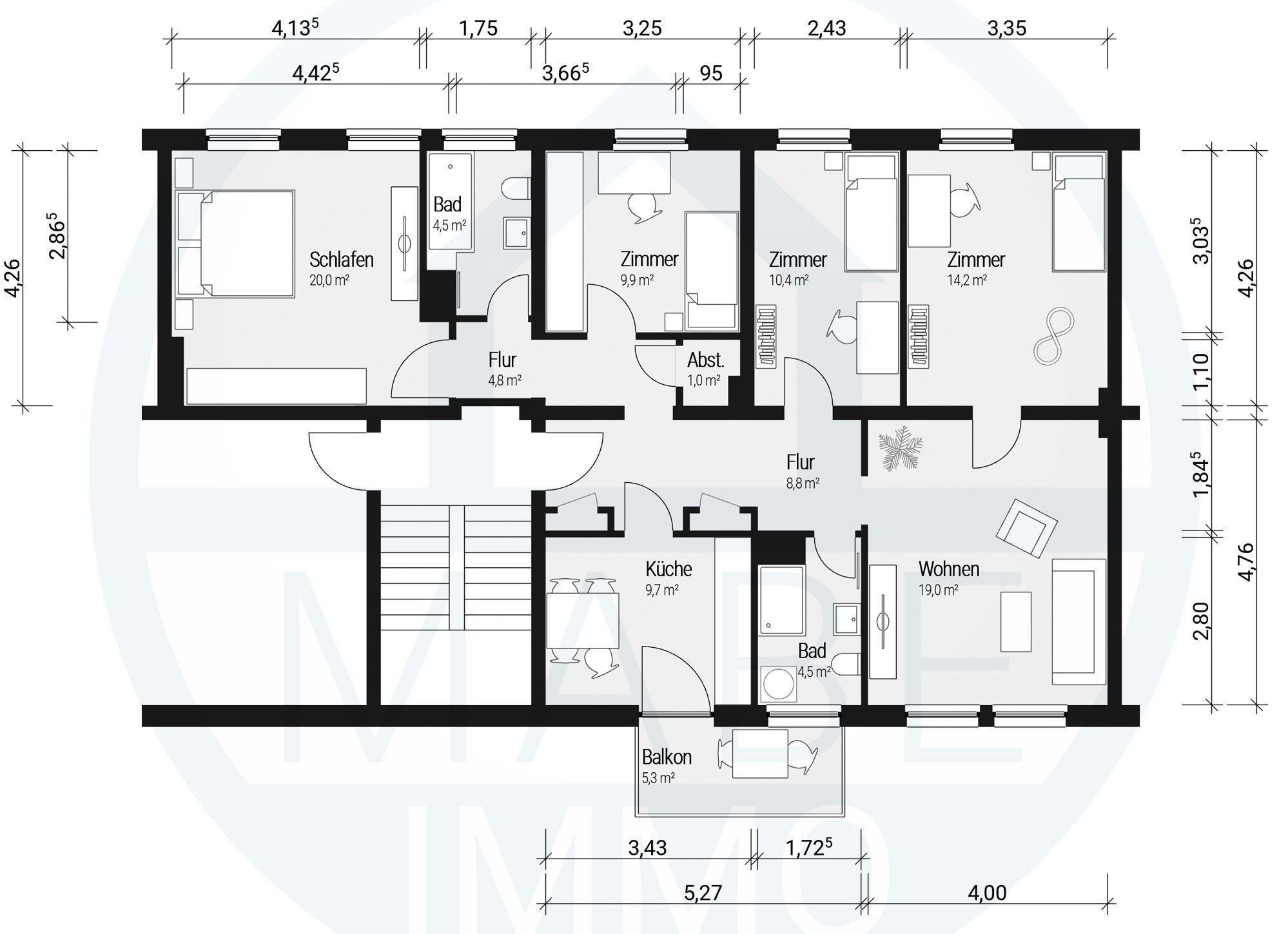 Wohnung zur Miete 670 € 5 Zimmer 106,7 m²<br/>Wohnfläche 2.<br/>Geschoss ab sofort<br/>Verfügbarkeit Karl-Marx-Str. 20 Hagenwerder Görlitz 02827