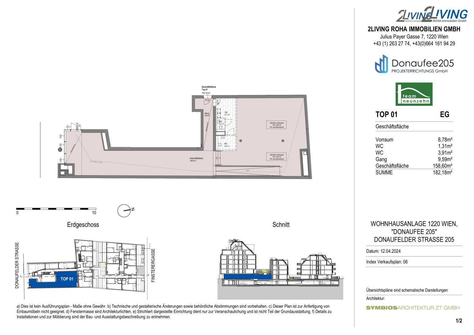 Immobilie zur Miete provisionsfrei 2.366 € Wien 1220