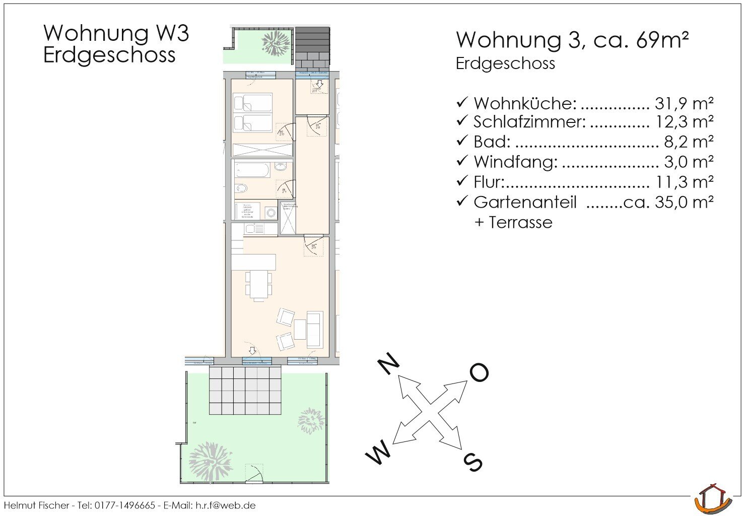 Wohnung zur Miete 780 € 2 Zimmer 69 m²<br/>Wohnfläche EG<br/>Geschoss Donauwörther Str. 52 Monheim Monheim 86653