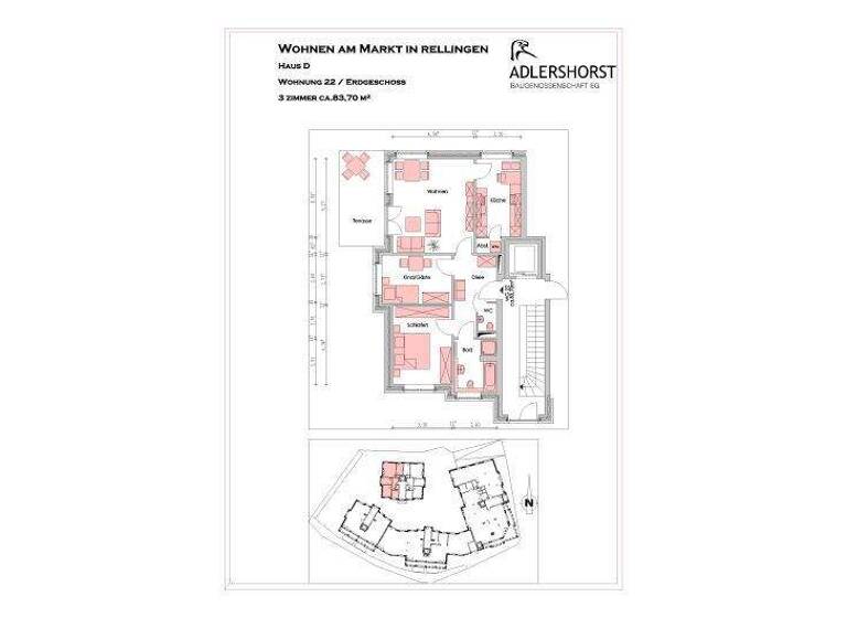 Wohnung zur Miete 1.039 € 3 Zimmer 83,7 m² EG frei ab 01.07.2026 Am Markt 9 b Rellingen 25462