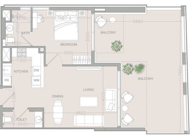 Wohnung zum Kauf provisionsfrei 405.281 € 2 Zimmer 94,2 m² Dubai 00000