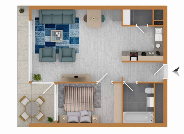 Wohnung zum Kauf 149.000 € 1,5 Zimmer 47,8 m² 2. Geschoss Asemwald Stuttgart 70599