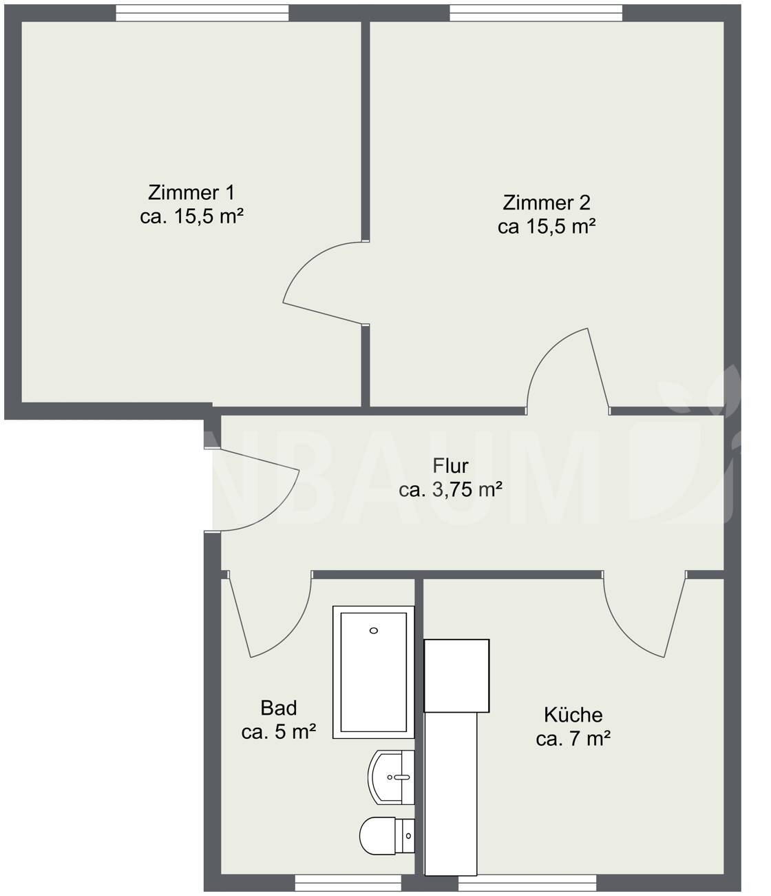 Wohnung zur Miete 517 € 2 Zimmer 47 m²<br/>Wohnfläche 1.<br/>Geschoss Vulkanstraße 15 Südliche Mühlenvorstadt Greifswald 17489