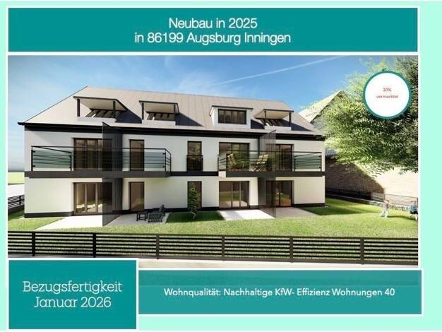Studio zum Kauf - Neubau provisionsfrei 299.500 € 1 Zimmer 41,8 m² EG Bobinger Str. 90 Inningen Augsburg 86199