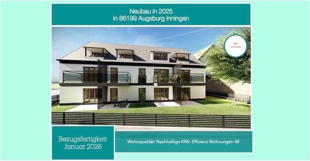 Studio zum Kauf - Neubau provisionsfrei 299.500 € 1 Zimmer 41,8 m² EG Bobinger Str. 90 Inningen Augsburg 86199