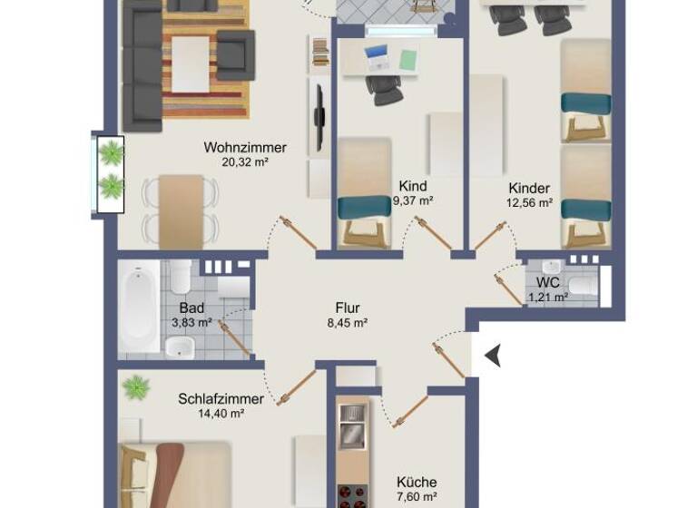 Wohnung zum Kauf provisionsfrei 167.000 € 4 Zimmer 79,7 m² EG Kreinsloger 143c Rönnebeck Bremen 28777