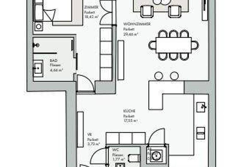 Wohnung zum Kauf - Erstbezug 675.000 € 2 Zimmer 77 m² 1. Geschoss Wien 1070