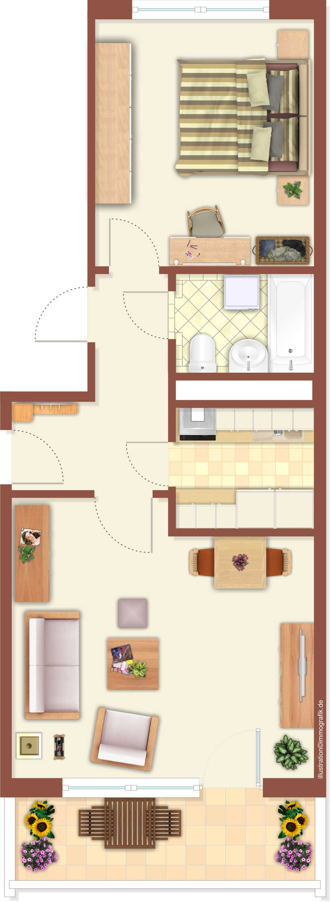 Wohnung zur Miete 361 € 2 Zimmer 48,1 m²<br/>Wohnfläche 1.<br/>Geschoss 01.01.2025<br/>Verfügbarkeit P.-Neruda-Ring 80 Neustrelitz Neustrelitz 17235