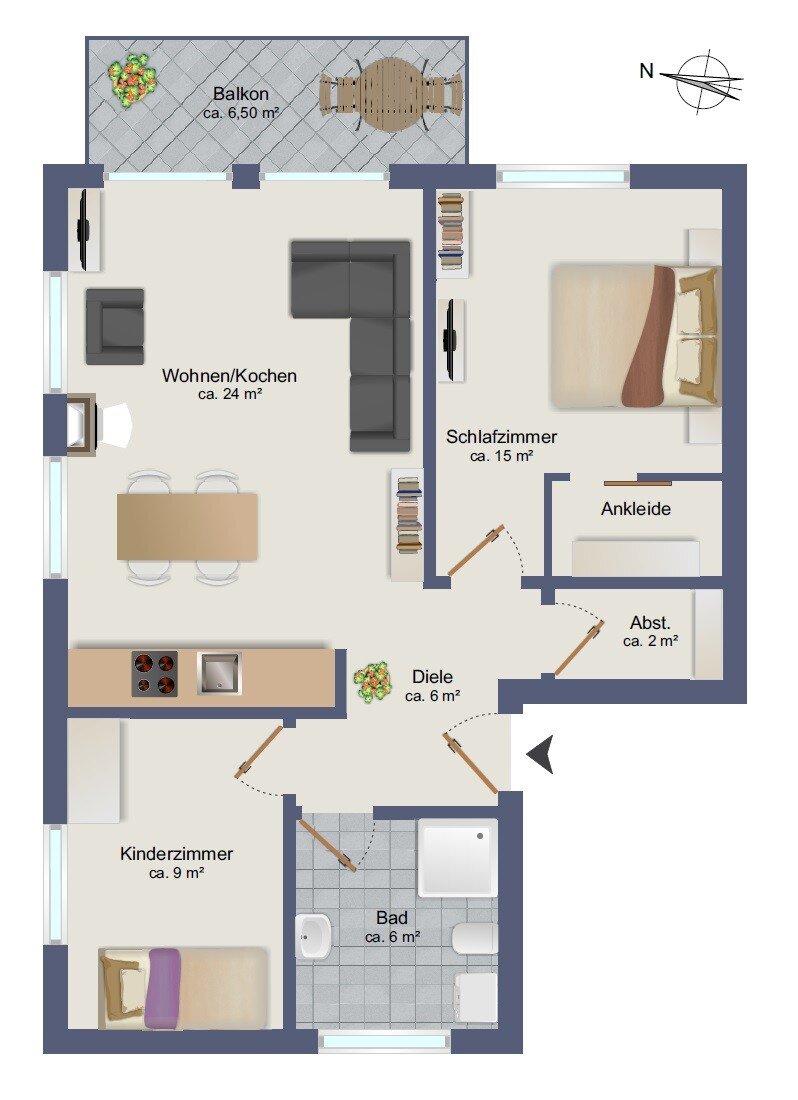 Wohnung zum Kauf 297.000 € 3 Zimmer 64,8 m²<br/>Wohnfläche Lauterbach Putbus / Lauterbach 18581