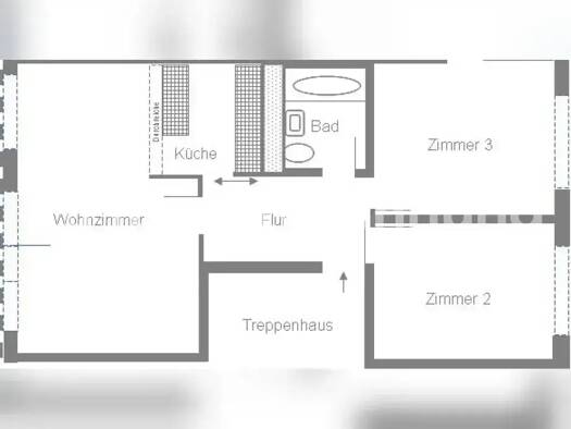 Wohnung zur Miete nur mit Wohnberechtigungsschein Tauschwohnung 351 € 3 Zimmer 60 m² 2. Geschoss Kreuzberg Berlin 10249