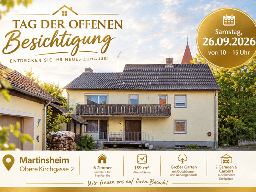 Einfamilienhaus zum Kauf 235.000 € 6 Zimmer 159 m² 1.233 m² Grundstück frei ab sofort Martinsheim Martinsheim 97340