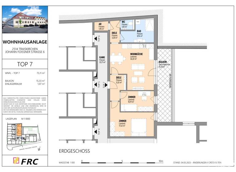 Wohnung zum Kauf - Erstbezug provisionsfrei 399.000 € 3 Zimmer 75,1 m² EG Johann Foissner-Straße 6 Traiskirchen 2514