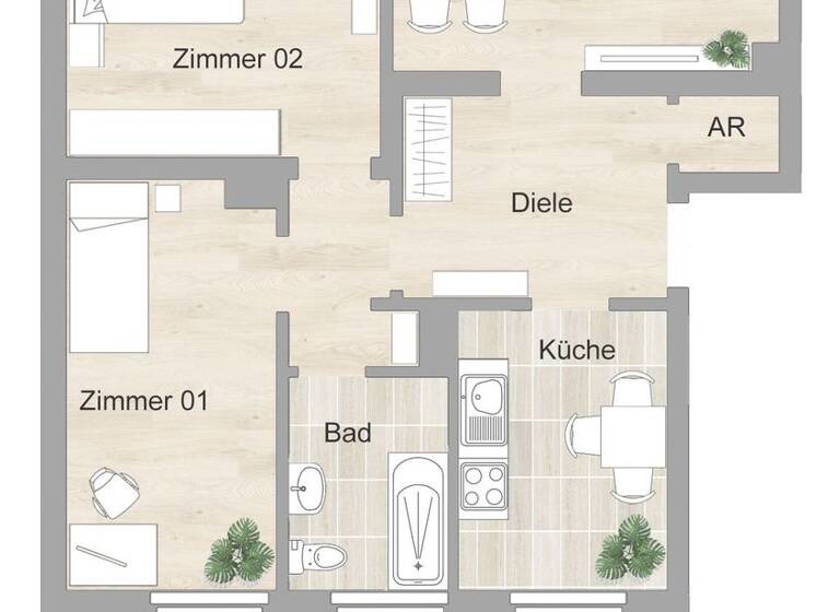 Wohnung zur Miete 722 € 3 Zimmer 74 m² 2. Geschoss frei ab 01.05.2026 Marienstr. 4 Rumeln-Kaldenhausen Duisburg 47239