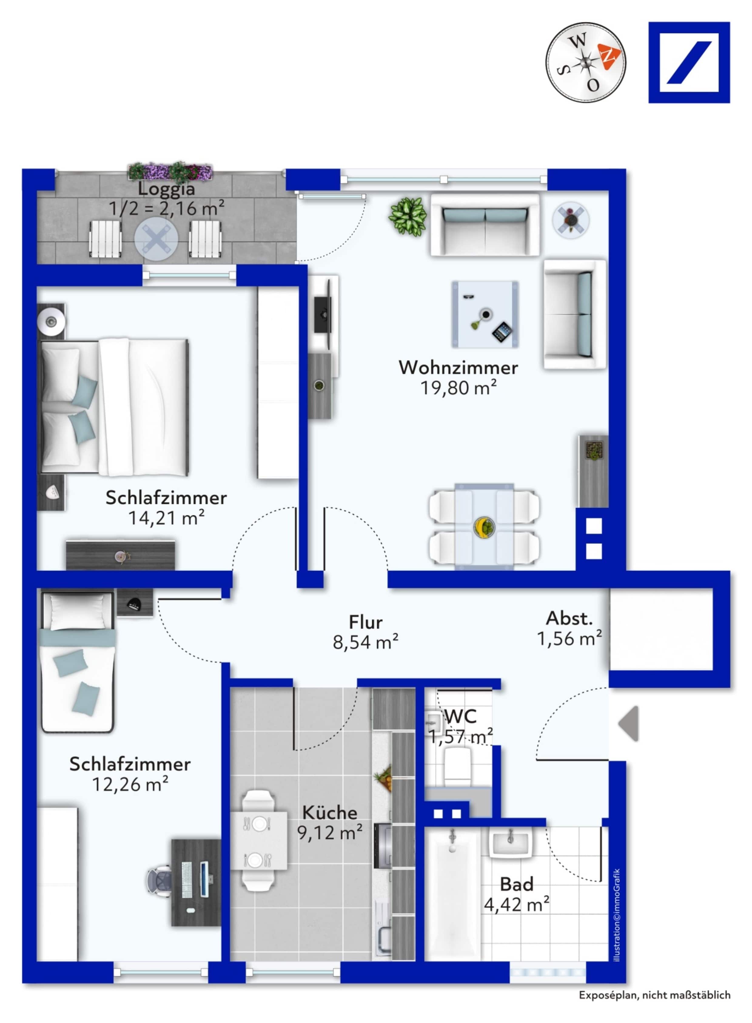 Wohnung zum Kauf 499.000 € 3 Zimmer 73,6 m²<br/>Wohnfläche Echarding München 81671