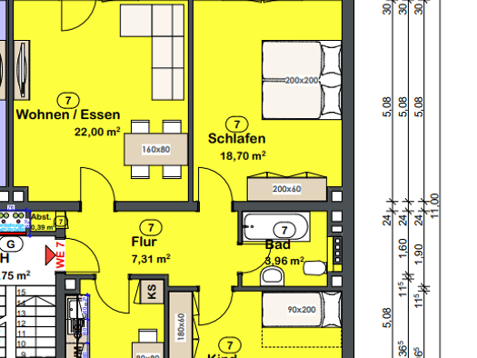 Wohnung zur Miete 1.100 € 3 Zimmer 76 m² Geschoss 2/6 frei ab sofort Steinbühl Nürnberg 90443